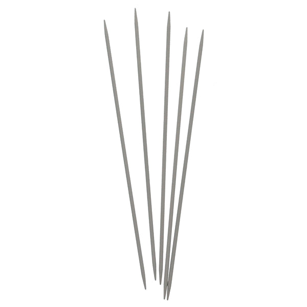 UNIQUE KNITTING Double Point Knitting Needles 15cm (6") - Set of 5 Aluminum - 3mm/US 2