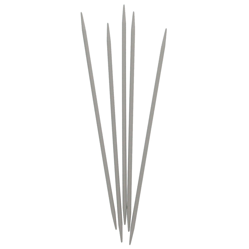 UNIQUE KNITTING Double Point Knitting Needles 15cm (6") - Set of 5 Aluminum - 4mm/US 6