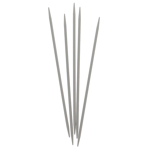 UNIQUE KNITTING Double Point Knitting Needles 20cm (8") - Set of 5 Aluminum - 4mm/US 6