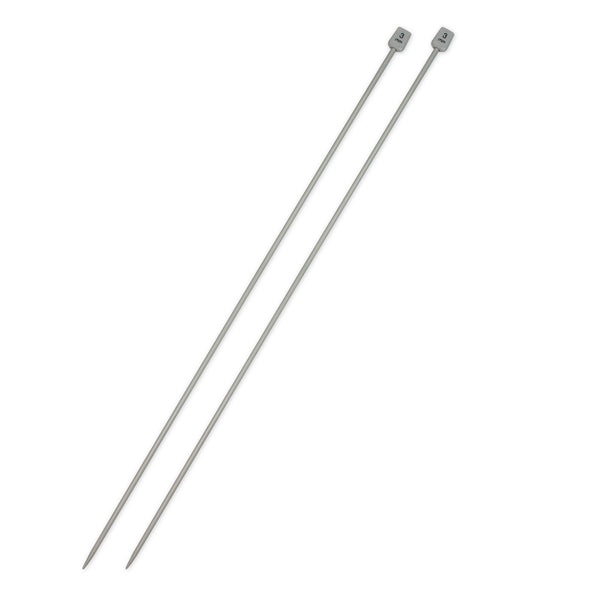 UNIQUE KNITTING Single Point Knitting Needles 30cm (12") Aluminum - 3mm/US  2