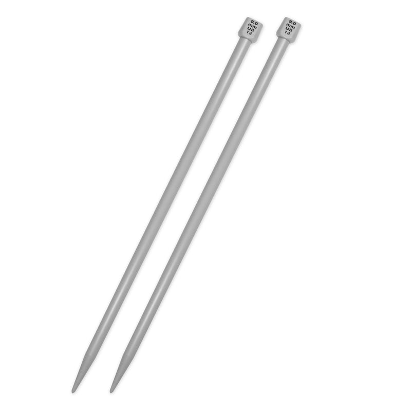 UNIQUE KNITTING Single Point Knitting Needles 30cm (12") Plastic - 9mm/US 13