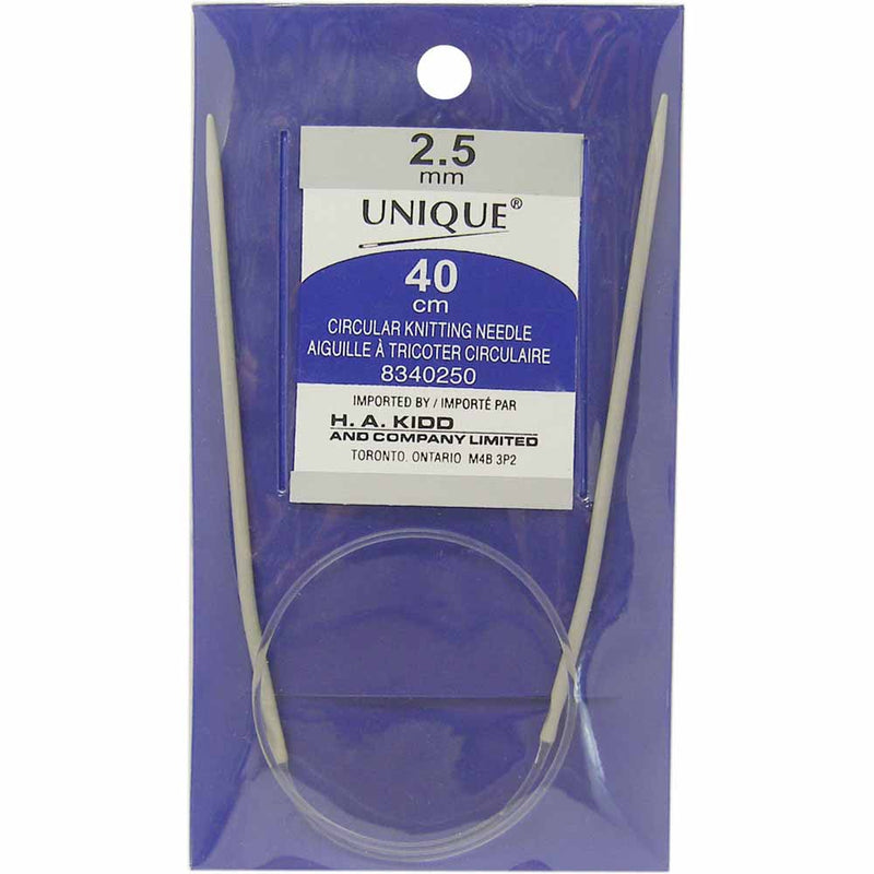 UNIQUE KNITTING Aiguilles circulaires en aluminium 40cm (16&quot;) - 2.5mm/US n/d