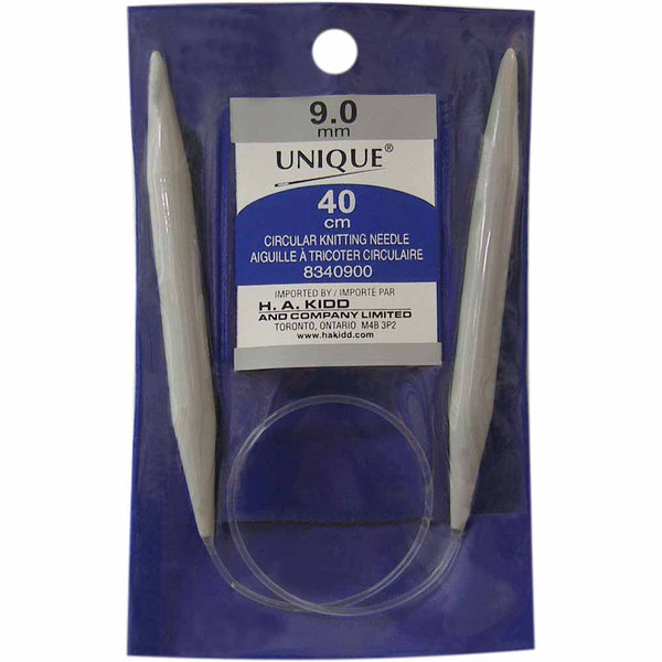 UNIQUE KNITTING Circular Knitting Needles 40cm (16") Plastic - 9mm/US 13