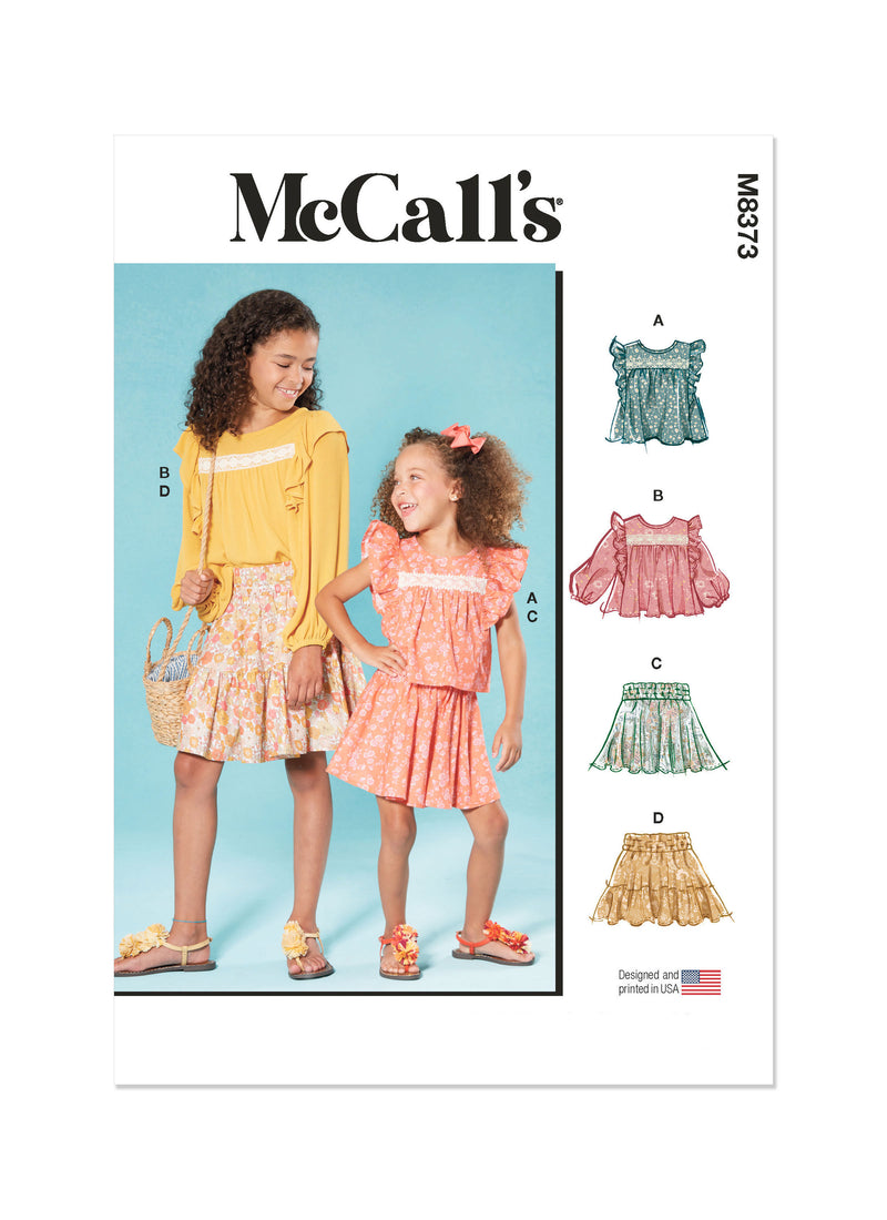 M8373 CHILDREN'S AND GIRLS' TOP AND SKIRT (3-4-5-6)