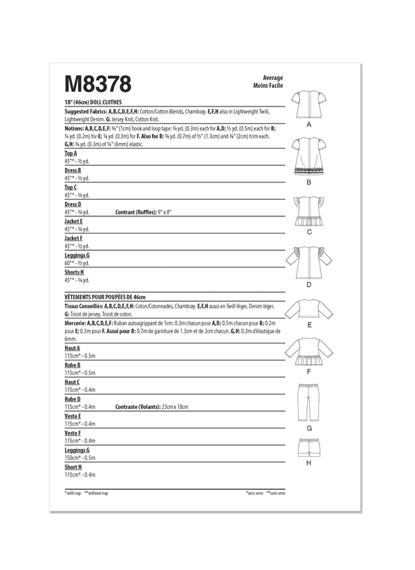 M8378 VÊTEMENTS DE POUPÉE 18