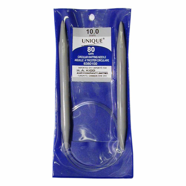 UNIQUE KNITTING Circular Knitting Needles 80cm (32") Plastic - 10mm/US 15