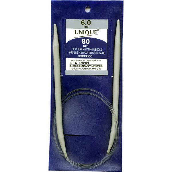 UNIQUE KNITTING Circular Knitting Needles 80cm (32") Aluminum - 6mm/US 10