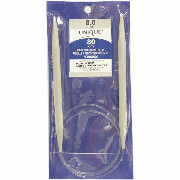 UNIQUE KNITTING Circular Knitting Needles 80cm (32") Plastic - 8mm/US 11