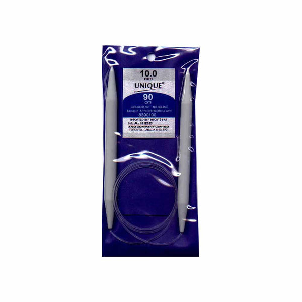 UNIQUE KNITTING Circular Knitting Needles 90cm (36") Plastic - 10mm/US 15