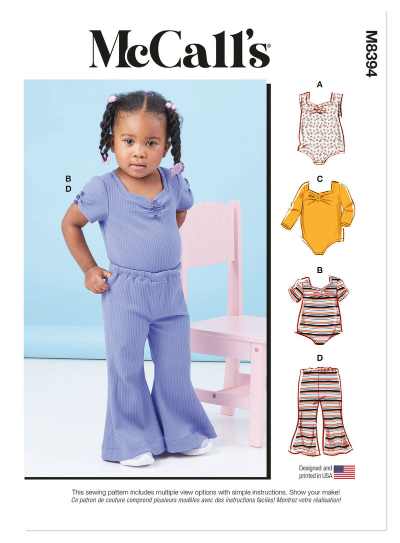 M8394 Toddlers' Knit Bodysuits and Pants (1/2-1-2-3-4)