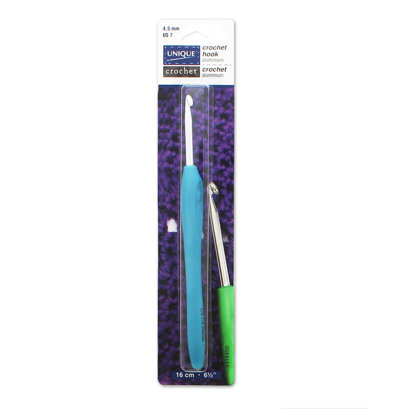 UNIQUE CROCHET Soft Handle Crochet Hooks 16cm (6½") Aluminum - 4.5mm/US 7