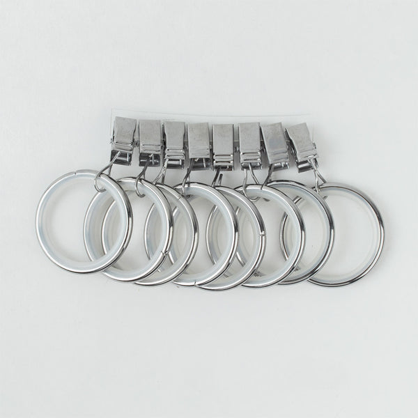 Metal rings with clip for 28mm rod - Chrome