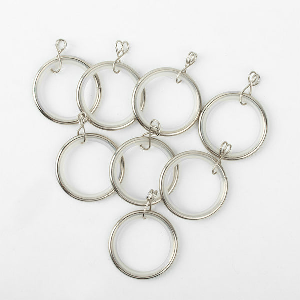 Metal rings with eyelet for 28mm rod - Brushed Silver