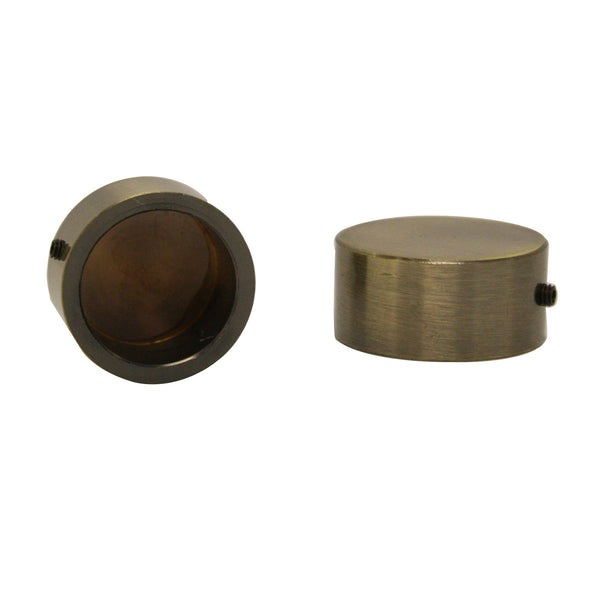 Metal end caps for 28mm rod - Antique Brass