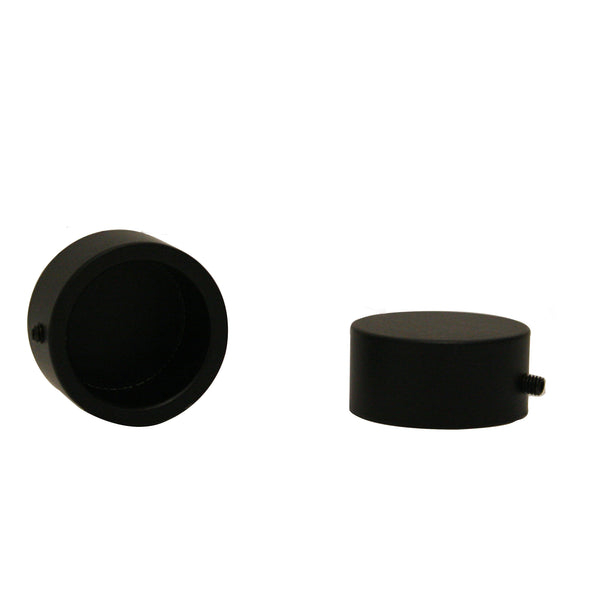 Metal end caps for 28mm rod - Black