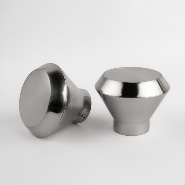Metal finial for 28mm rod - Venn - Brushed Silver
