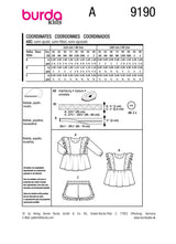 Burda Pattern - 9190 Babies Top and Pants