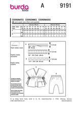 Burda Pattern - 9191 Babies Tunic and Pants