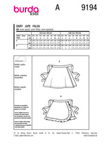 Burda Pattern - 9194 Children's Skirt
