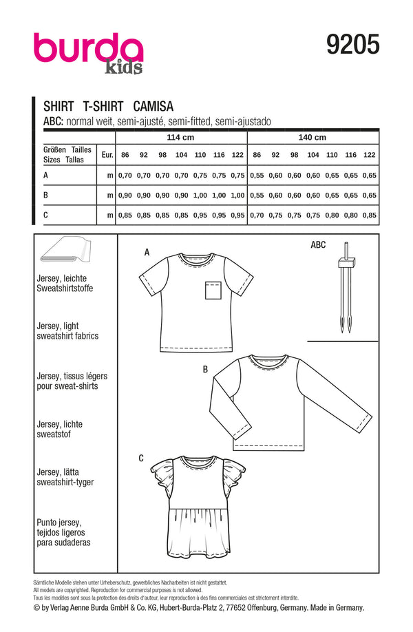 Burda 9205 - T-Shirt