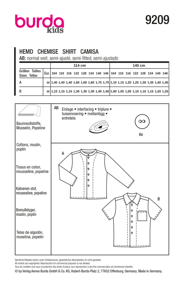 Burda 9209 - Shirt