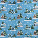 Flanellette imprimée de Noël - 004 - Bleu Moyen