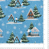 Flanellette imprimée de Noël - 004 - Bleu Moyen