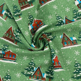 Flanellette imprimée de Noël - 005 - Vert