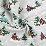 Flanellette imprimée de Noël - 006 - Gris Pâle