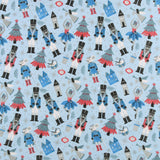 Flanellette imprimée de Noël - 010 - Bleu Pâle