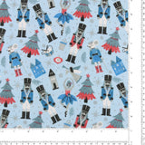Flanellette imprimée de Noël - 010 - Bleu Pâle