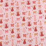 Flanellette imprimée de Noël - 013 - Rose Pâle