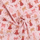 Flanellette imprimée de Noël - 013 - Rose Pâle