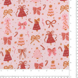 Flanellette imprimée de Noël - 013 - Rose Pâle