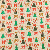 Flanellette imprimée de Noël - 014 - Crème