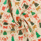 Flanellette imprimée de Noël - 014 - Crème