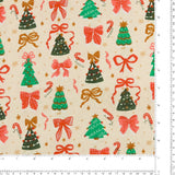Flanellette imprimée de Noël - 014 - Crème