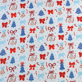 Flanellette imprimée de Noël - 015 - Bleu Pâle