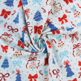 Flanellette imprimée de Noël - 015 - Bleu Pâle