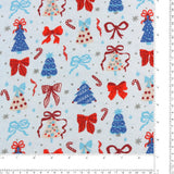 Flanellette imprimée de Noël - 015 - Bleu Pâle