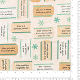 Henry Glass - Printed Cotton - GIFTS OF GRATITUDE - 007 - Cream