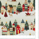 Henry Glass - Coton imprimé - <NORDIC HOLIDAY VILLAGE> - 001 - Blanc Cassé