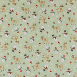 Henry Glass - Printed Cotton - NORDIC HOLIDAY VILLAGE - 004 - Mint