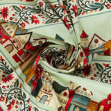 Henry Glass - Printed Cotton - NORDIC HOLIDAY VILLAGE - 007 -Mint
