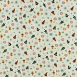 Henry Glass - Printed Cotton - NORDIC HOLIDAY VILLAGE - 008 - Light Blue
