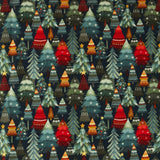 Henry Glass - Coton imprimé - <NORDIC HOLIDAY VILLAGE> - 009 - Marine
