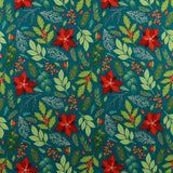 Blank - Printed Cotton - HOLLY JOLLY CALICO - 008 - Teal