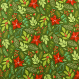 Blank - Printed Cotton - HOLLY JOLLY CALICO - 009 - Green