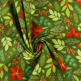 Blank - Printed Cotton - HOLLY JOLLY CALICO - 009 - Green