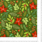 Blank - Printed Cotton - HOLLY JOLLY CALICO - 009 - Green